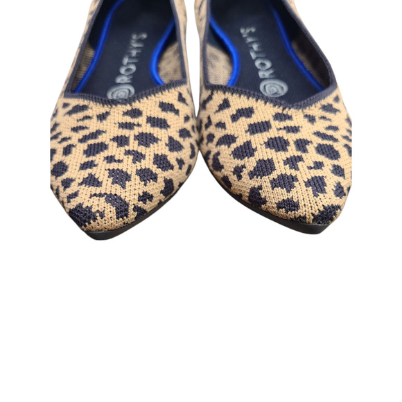 Rothys "The Point" Pointed Leopard Animal Print Slip On Ballerina Flats Size 7 - Picture 4 of 10